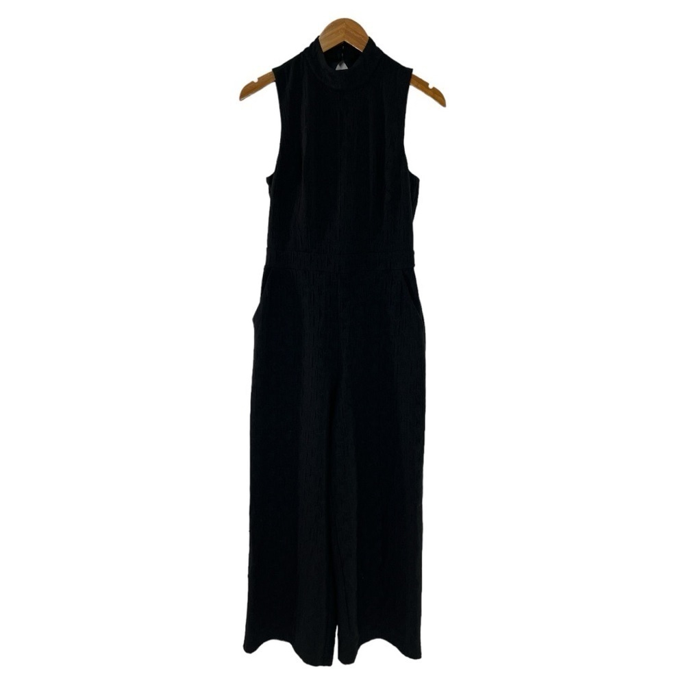 Eva Franco Charley Mock Neck Textured Jumpsuit size XS in Black - Picture 5 of 10